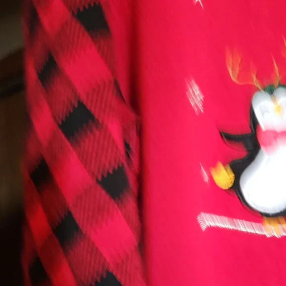 Red Snowman and Penguin Sweater - Picture 4 of 5